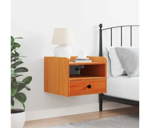 Naktsgaldiņš Vaska Brūna 38 X 36 X 29.5 Cm Masīvkoka Priede Vidaxl