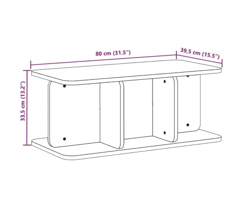 Kafijas Galdiņš Vaska Brūna 80 X 39.5 X 33.5 Cm Vidaxl