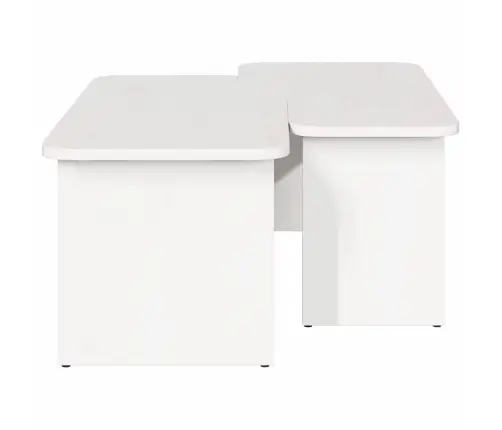 Kafijas Galdiņš 2 Pcs Balta 100 X 69 X 35.5 Cm Masīvkoka Priede Vidaxl
