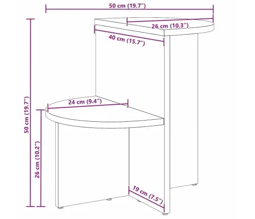 Kohvilaud Valge 50 X 40 X 50 Cm Männipuit