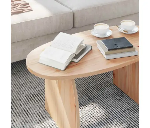 Kafijas Galdiņš Dabīgs 80 X 40 X 35 Cm Masīvkoka Priede Vidaxl