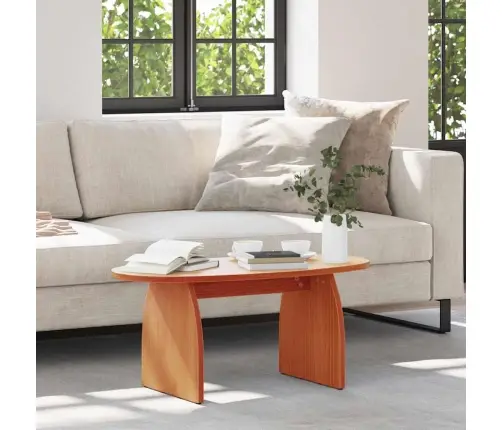 Kafijas Galdiņš Vaska Brūna 80 X 40 X 35 Cm Masīvkoka Priede Vidaxl