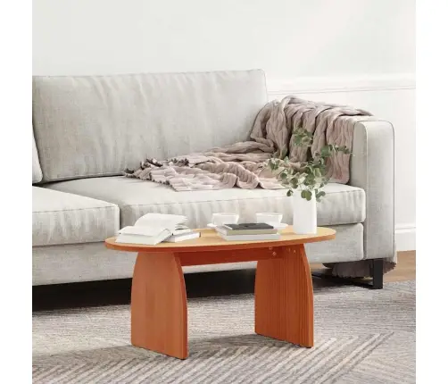 Kafijas Galdiņš Vaska Brūna 80 X 40 X 35 Cm Masīvkoka Priede Vidaxl