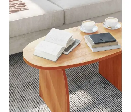 Kafijas Galdiņš Vaska Brūna 80 X 40 X 35 Cm Masīvkoka Priede Vidaxl