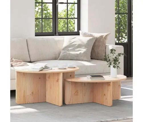 Kohvilaud 2 Pcs Neutraalne 79 X 39.5 X 40 Cm Männipuit