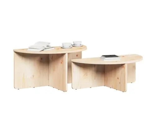 Kohvilaud 2 Pcs Neutraalne 79 X 39.5 X 40 Cm Männipuit