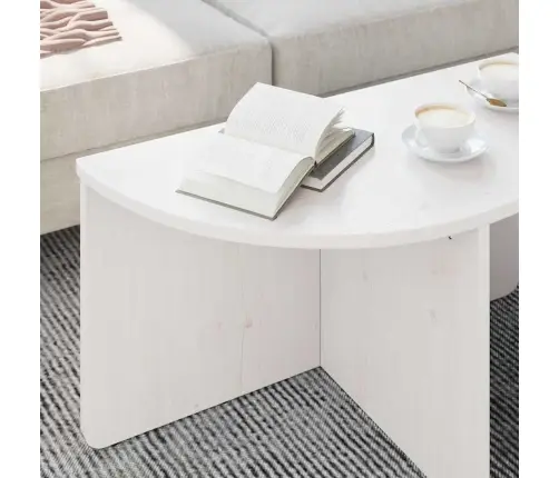 Kafijas Galdiņš 2 Pcs Balta 79 X 39.5 X 40 Cm Masīvkoka Priede Vidaxl