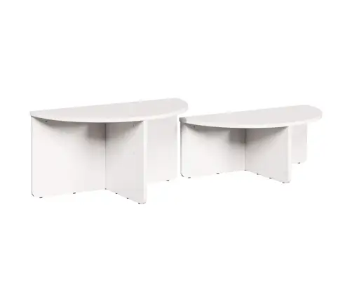 Kafijas Galdiņš 2 Pcs Balta 79 X 39.5 X 40 Cm Masīvkoka Priede Vidaxl