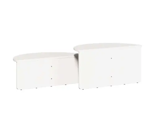 Kafijas Galdiņš 2 Pcs Balta 79 X 39.5 X 40 Cm Masīvkoka Priede Vidaxl