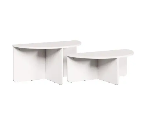 Kafijas Galdiņš 2 Pcs Balta 79 X 39.5 X 40 Cm Masīvkoka Priede Vidaxl