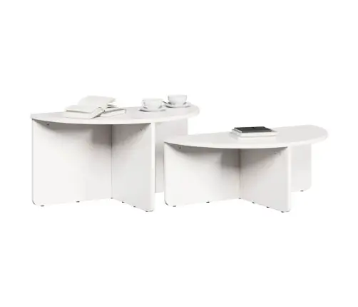 Kafijas Galdiņš 2 Pcs Balta 79 X 39.5 X 40 Cm Masīvkoka Priede Vidaxl