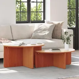 Kafijas Galdiņš 2 Pcs Vaska Brūna 79 X 39.5 X 40 Cm Vidaxl
