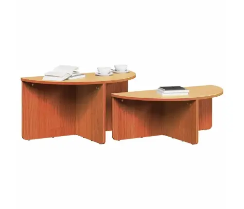 Kafijas Galdiņš 2 Pcs Vaska Brūna 79 X 39.5 X 40 Cm Vidaxl