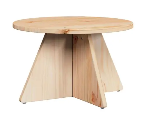 Kafijas Galdiņš 3 Pcs Dabīgs 49 X 49 X 30 Cm Masīvkoka Priede Vidaxl