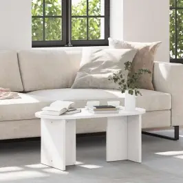 Kafijas Galdiņš Balts 80 X 39.5 X 35 Cm Priedes Masīvkoks Vidaxl