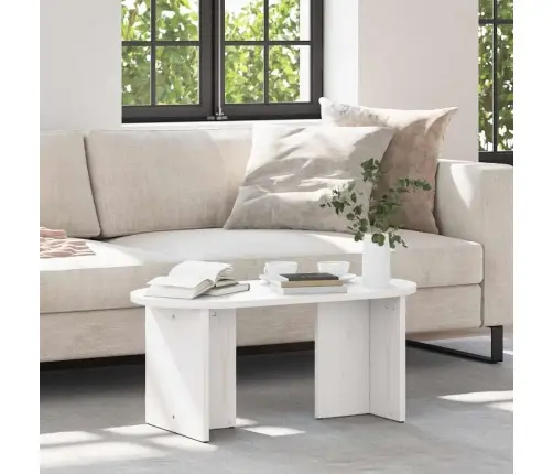 Kavos Staliukas Balta 80 X 39,5 X 35 Cm Pušies Medienos Masyvas