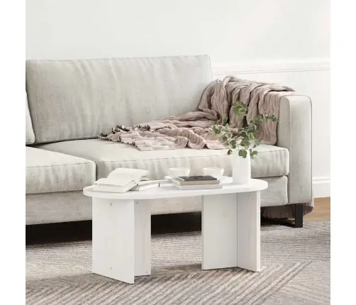Kavos Staliukas Balta 80 X 39,5 X 35 Cm Pušies Medienos Masyvas