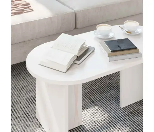 Kavos Staliukas Balta 80 X 39,5 X 35 Cm Pušies Medienos Masyvas