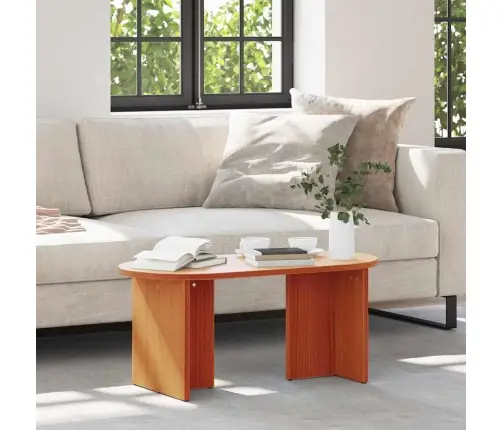 Kafijas Galdiņš Vaska Brūna 80 X 39.5 X 35 Cm Masīvkoka Priede Vidaxl