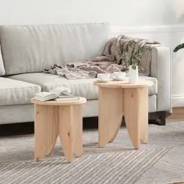 Kafijas Galdiņš 2 Pcs Dabiska 41.5 X 41.5 X 44 Cm Vidaxl