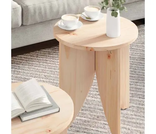 Kafijas Galdiņš 2 Pcs Dabiska 41.5 X 41.5 X 44 Cm Vidaxl Kafijas Galdiņš 2 Pcs Dabiska 41.5 X 41.5 X 44 Cm Vidaxl