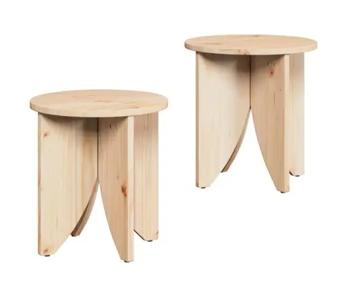 Kafijas Galdiņš 2 Pcs Dabiska 41.5 X 41.5 X 44 Cm Vidaxl Kafijas Galdiņš 2 Pcs Dabiska 41.5 X 41.5 X 44 Cm Vidaxl