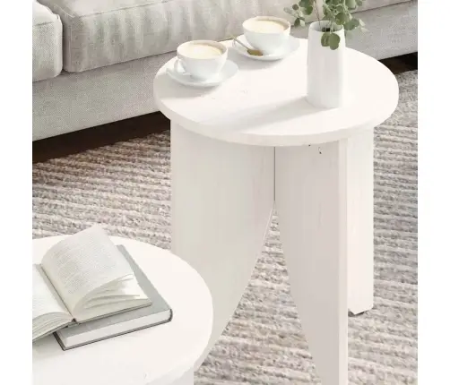 Kohvilaud 2 Pcs Valge 41.5 X 41.5 X 44 Cm Männipuit