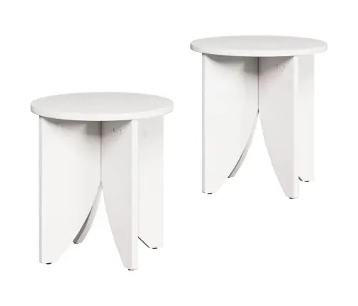 Kohvilaud 2 Pcs Valge 41.5 X 41.5 X 44 Cm Männipuit
