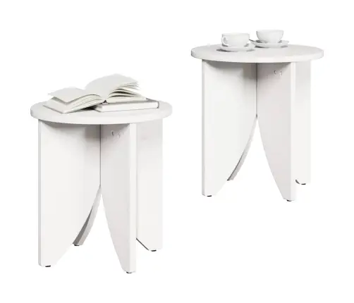 Kohvilaud 2 Pcs Valge 41.5 X 41.5 X 44 Cm Männipuit