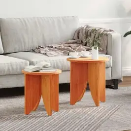 Kafijas Galdiņš 2 Pcs Vaska Brūna 41.5 X 41.5 X 44 Cm Vidaxl