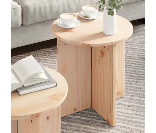 Kafijas Galdiņš 2 Pcs Dabīgs 41.5 X 41.5 X 41 Cm Vidaxl