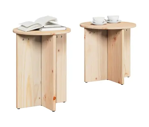 Kafijas Galdiņš 2 Pcs Dabīgs 41.5 X 41.5 X 41 Cm Vidaxl