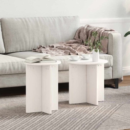 Kafijas Galdiņš 2 Pcs Balts 41.5 X 41.5 X 41 Cm Vidaxl