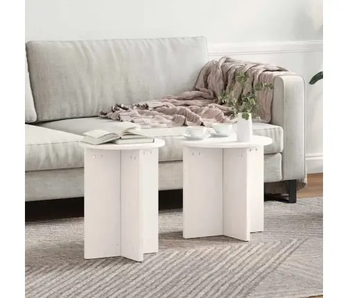Kafijas Galda Komplekts 2 Pcs Balta 41.5 X 41.5 X 41 Cm Vidaxl