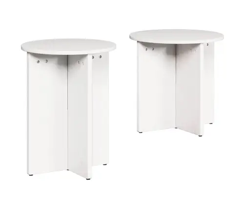 Kafijas Galda Komplekts 2 Pcs Balta 41.5 X 41.5 X 41 Cm Vidaxl
