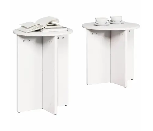Kafijas Galda Komplekts 2 Pcs Balta 41.5 X 41.5 X 41 Cm Vidaxl
