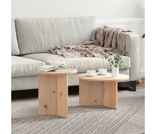 Kafijas Galda Komplekts 2 Pcs Dabiska 49 X 49 X 28 Cm Vidaxl Kafijas Galda Komplekts 2 Pcs Dabiska 49 X 49 X 28 Cm Vidaxl
