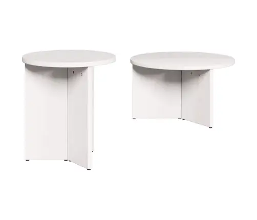 Kohvilaud 2 Pcs Valge Männipuit