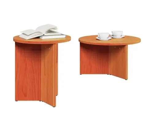 Kohvilaud 2 Pcs Vahapruun 49 X 49 X 28 Cm Männipuit