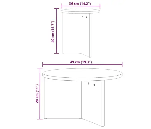 Kohvilaud 2 Pcs Vahapruun 49 X 49 X 28 Cm Männipuit