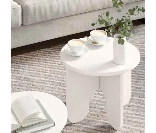 Kafijas Galda Komplekts 2 Pcs Balts 39.5 X 39.5 X 30 Cm Vidaxl