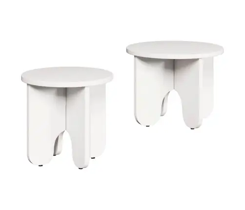 Kafijas Galda Komplekts 2 Pcs Balts 39.5 X 39.5 X 30 Cm Vidaxl