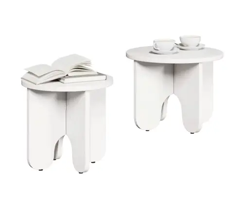 Kafijas Galda Komplekts 2 Pcs Balts 39.5 X 39.5 X 30 Cm Vidaxl