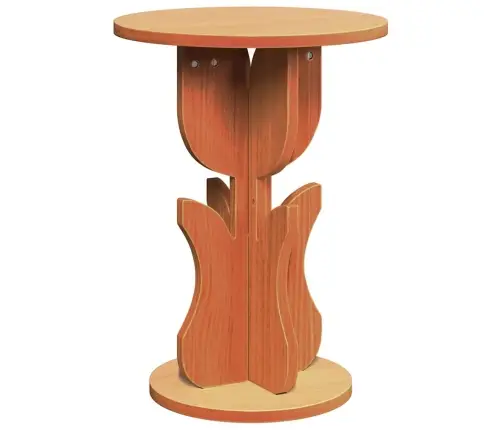 Sānu Galds Vaska Brūna 39.5 X 39.5 X 53.5 Cm Masīvkoka Priede Vidaxl