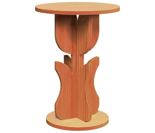 Sānu Galds Vaska Brūna 39.5 X 39.5 X 53.5 Cm Masīvkoka Priede Vidaxl