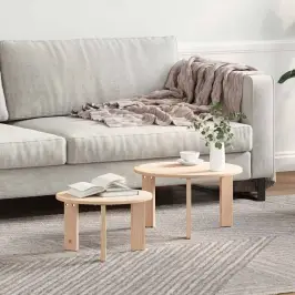 Kafijas Galdiņš 2 Pcs Dabiska 47.5 X 47.5 X 27 Cm Vidaxl