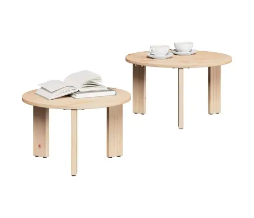 Kohvilaud 2 Pcs Neutraalne Männipuit
