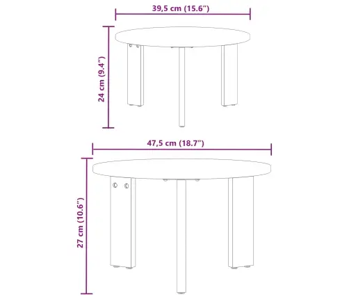 Kohvilaud 2 Pcs Neutraalne Männipuit