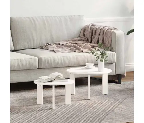 Kafijas Galda Komplekts 2 Pcs Balts 47.5 X 47.5 X 27 Cm Vidaxl