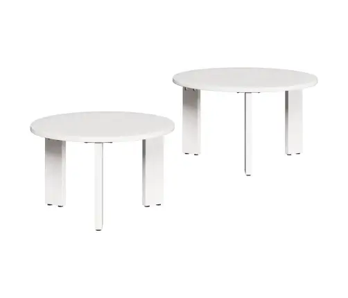 Kafijas Galda Komplekts 2 Pcs Balts 47.5 X 47.5 X 27 Cm Vidaxl